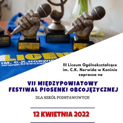 Zapraszamy na VII Międzypowiatowy Festiwal Piosenki Obcojęzycznej!